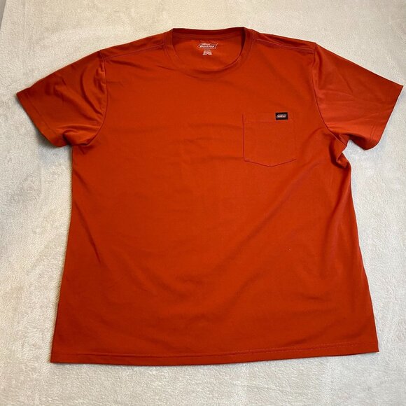 Dickies Mens T-Shirt 2XL Orange With Pocket & Logo - Picture 11 of 11